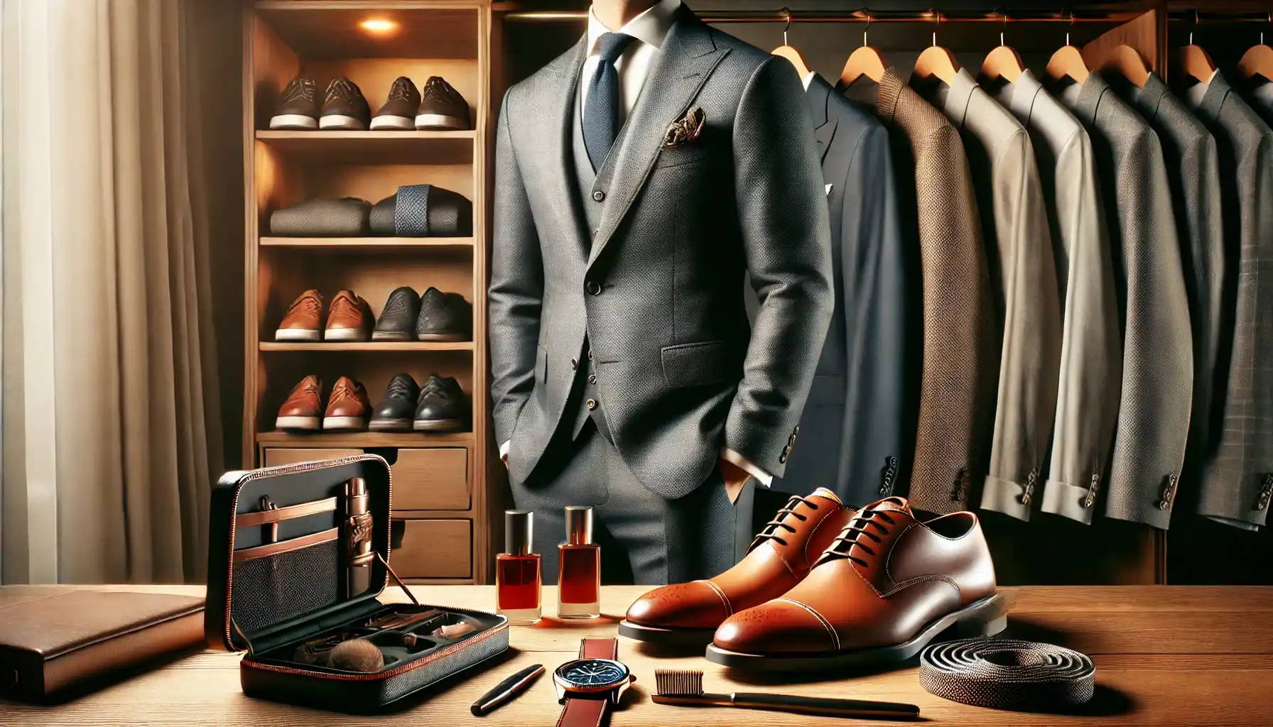 a modern gentleman preparing for the day.
